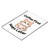 Carnet Tasse de café d'abord, sieste plus tard, chat mign (Côté gauche)