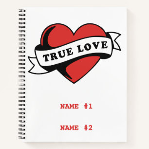 Carnet Tatouage de cœur de véritable amour Conception d