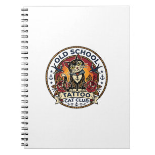 Carnet Tatouage École Ancienne Chat Mignon Kitty Design -