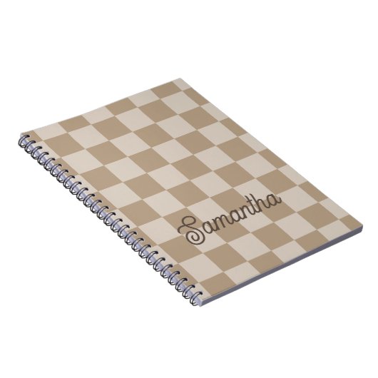 Carnet Taupe Chèques Beige Nom du script (Côté Droit)