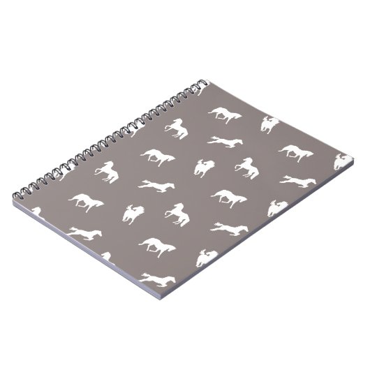 Carnet Taupe d'impression de cheval (Côté gauche)