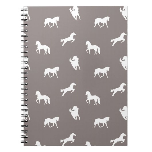 Carnet Taupe d'impression de cheval (Devant)