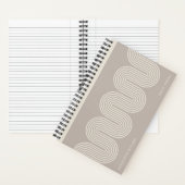Carnet Taupe Lombard Wavy Lines Modern Custom Notebook (À l'intérieur)