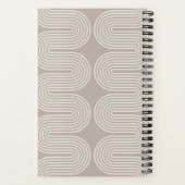 Carnet Taupe Lombard Wavy Lines Modern Custom Notebook (Verso)