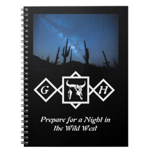 Carnet Taureau blanc brillant Taureau Silhouette Monogram