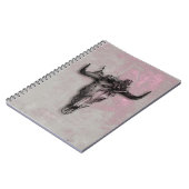 Carnet Taureau et Rose gris rose rustique (Côté gauche)