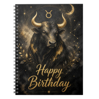 Carnet Taureau Joyeux Anniversaire Design Signe du zodiaq