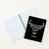 Carnet Taureau tribal noir et blanc / Ox (Intérieur)