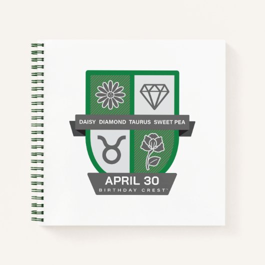 Carnet Taurus Crest d'anniversaire™ pour 20-30 avril (Devant)