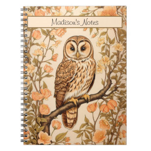 Carnet Tawny Owl Peach Blossoms William Morris Inspiré