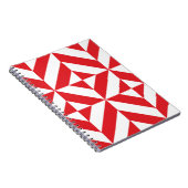 Carnet Tchry Red Geometric Deco Cube Pattern (Côté Droit)