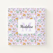 Carnet Tea & Bookish Cats Spiral Notebook Personalized (Dos)