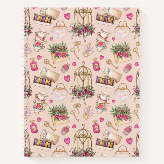Carnet Tea Party Blush moderne (Devant)