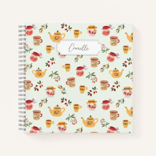 Carnet Tea Time personnalisable Motif sans faille