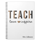 Carnet Teach Love Inspire Teacher Appreciation Leopard (Devant)