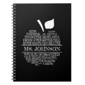 Carnet Teacher Apple Typographie noir et blanc (Devant)