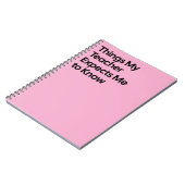 Carnet Teacher Expects Funny Notebook (Côté gauche)