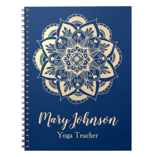 Carnet Teacher Gold Blue Mandala (Devant)