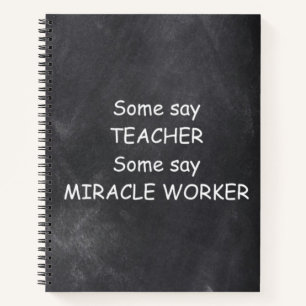 Carnet Teacher Miracle Worker Chalkboard Design Idée cad