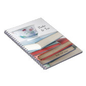 Carnet Teacup on book stack (Côté Droit)