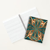 Carnet Teal & Bronze Luxe Bloom | Abstract Fractal Spiral (Intérieur)