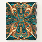 Carnet Teal & Bronze Luxe Bloom | Spirale Fractale Abstra (Dos)