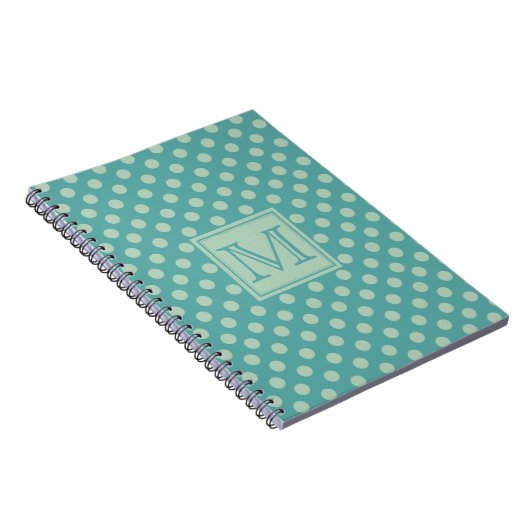Carnet Teal Dots Pattern Monogram (Côté Droit)