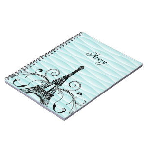 Carnet Teal Eiffel Tower Flourish Notebook
