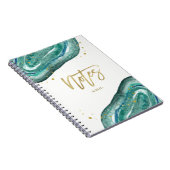 Carnet Teal et notes de Geode | d'or de Faux (Côté Droit)