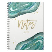 Carnet Teal et notes de Geode | d'or de Faux (Devant)