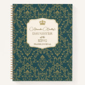 Carnet Teal Gold Damask Daughter of the King (Devant)