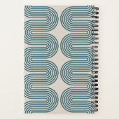 Carnet Teal Lombard Wavy Lines Modern Custom Notebook (Verso)