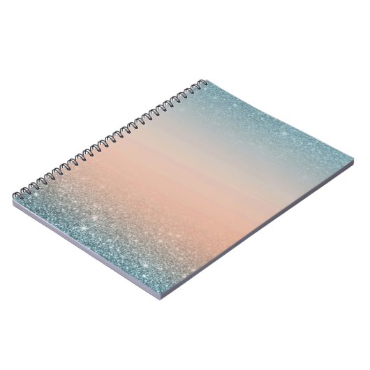 Carnet Teal & Orange Notebook with Blue Glitter (Côté gauche)