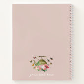 Carnet Teapot Party rose Floral & Papillons Monogramme (Dos)