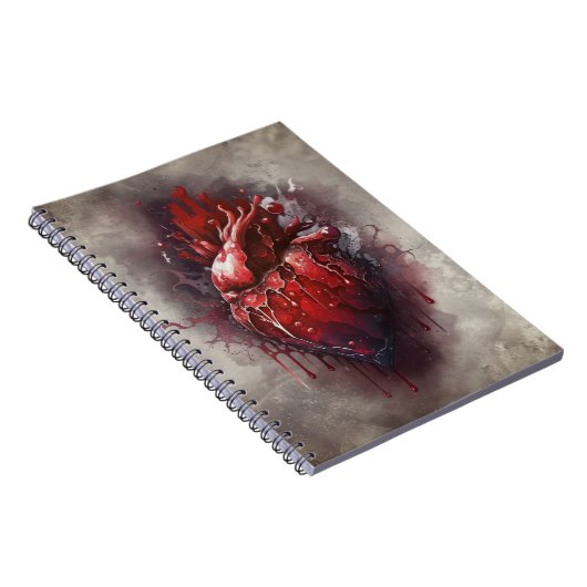 Carnet Técherie | Coeur avec goutte rouge et or saignant (Côté Droit)