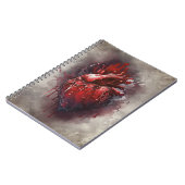 Carnet Técherie | Coeur avec goutte rouge et or saignant (Côté gauche)