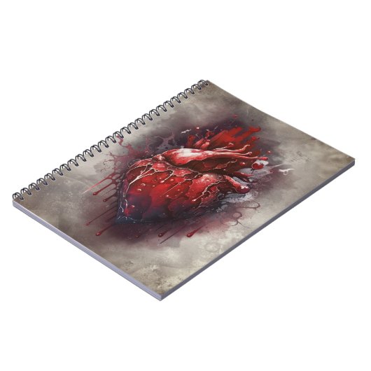 Carnet Técherie | Coeur avec goutte rouge et or saignant (Côté gauche)