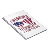 Carnet Technicien de feux d'artifice 4 juillet drôle Fran (Côté Droit)