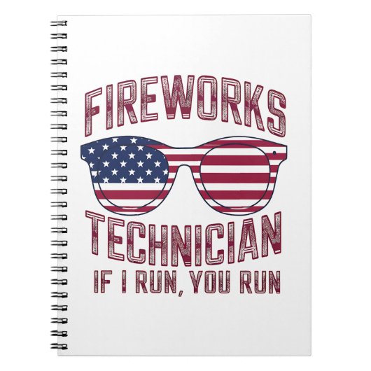 Carnet Technicien de feux d'artifice 4 juillet drôle Fran (Devant)