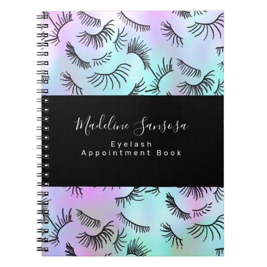Carnet Technicienne de cils jolis Pastel Cils Dessins (Devant)