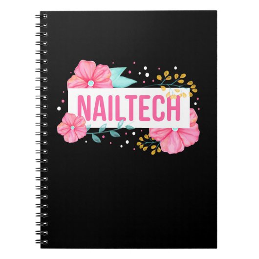Carnet Technicienne en fleurs d'ongles (Devant)