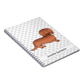 Carnet Teckels à longs poils rouges Chien de dessin animé (Côté Droit)