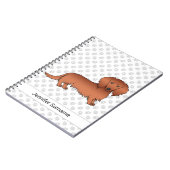 Carnet Teckels à longs poils rouges Chien de dessin animé (Côté gauche)