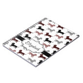 Carnet Teckels dans le motif mignon de damassé (Côté gauche)