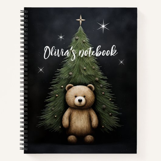 Carnet Teddy bear and Christmas tree Notebook (Devant)