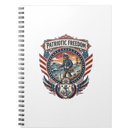 Carnet Tee-shirt graphique vectoriel Patriotic Beachcombe (Devant)