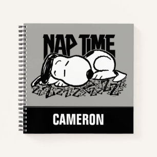 Carnet Tee - shirt   Snoopy Nap Time   Ajouter Votre Nom