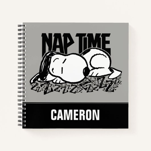 Carnet Tee - shirt | Snoopy Nap Time | Ajouter Votre Nom (Devant)