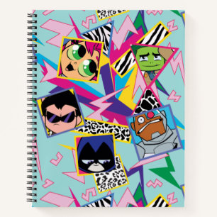 Carnet Teen Titans Go! Collage de groupe rétro 90