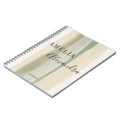 Carnet Teintes Terre Boho Rétro Écriture Lignes Ondulées  (Côté gauche)